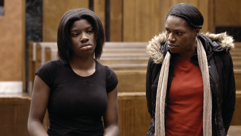 In this film still from For Ahkeem, Daje Shelton and her mother, Tammy, are in juvenile court as she’s being assigned to attend the alternative school Innovative Concept Academy for getting into a minor fight at her previous school. (Courtesy of For Ahkeem film)